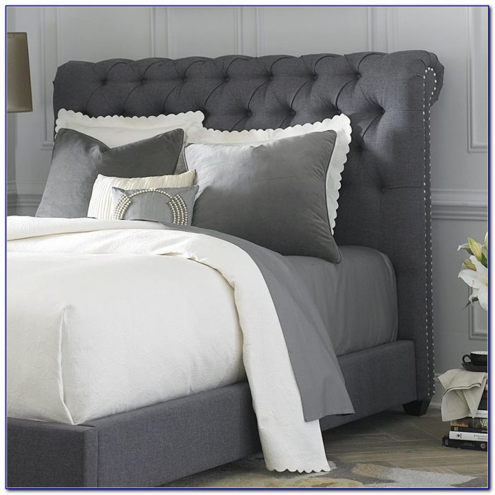 Grey Upholstered King Headboard Grey Upholstered King Headboard