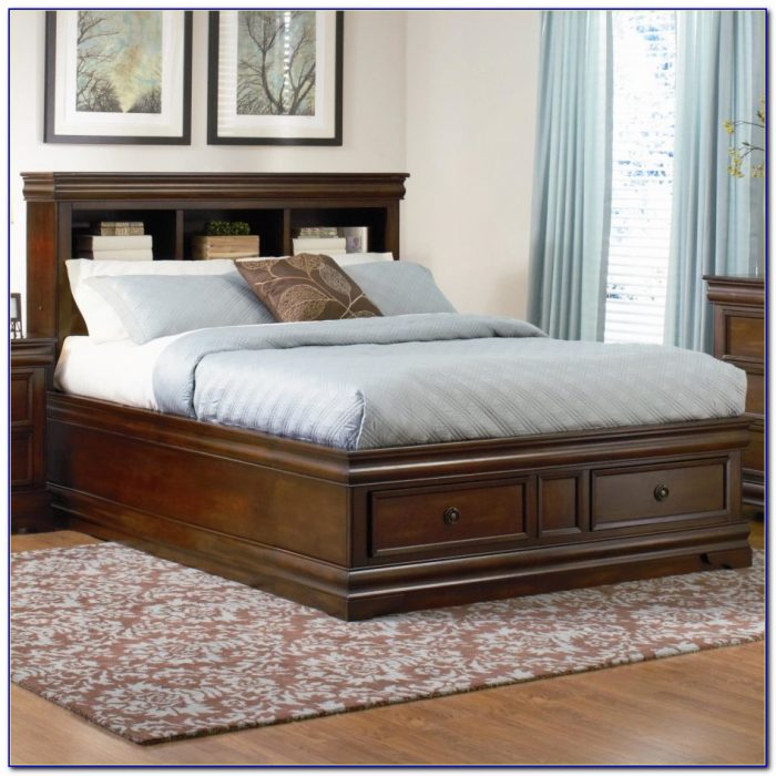 King Size Platform Bed With Headboard Storage King Size Platform Bed With Headboard Storage