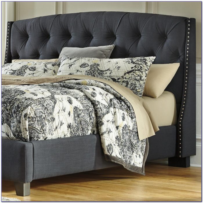 Queen Upholstered Headboard With Nailhead Trim Queen Upholstered Headboard With Nailhead Trim