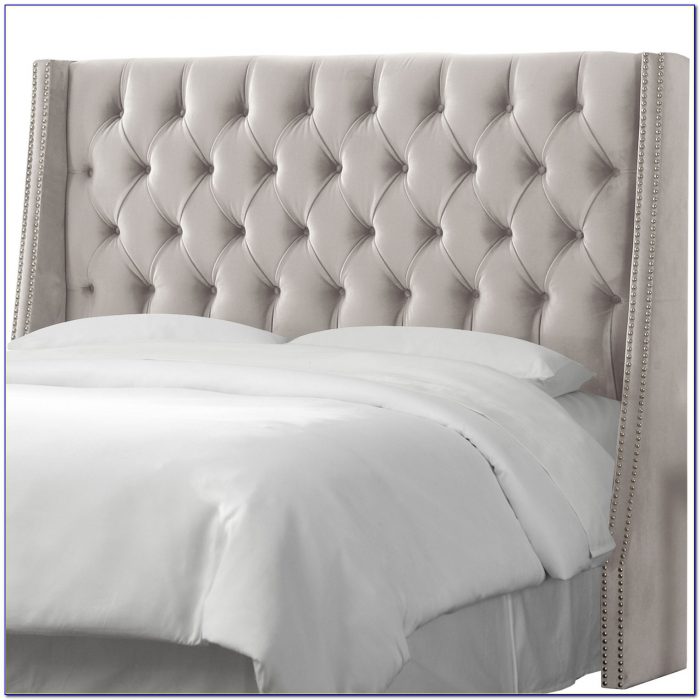 Skyline Tufted Nail Button Wingback Velvet Upholstered Headboard Skyline Tufted Nail Button Wingback Velvet Upholstered Headboard