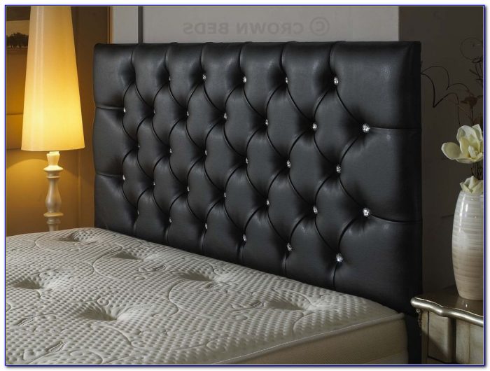 White Leather Tufted Headboard With Crystals White Leather Tufted Headboard With Crystals