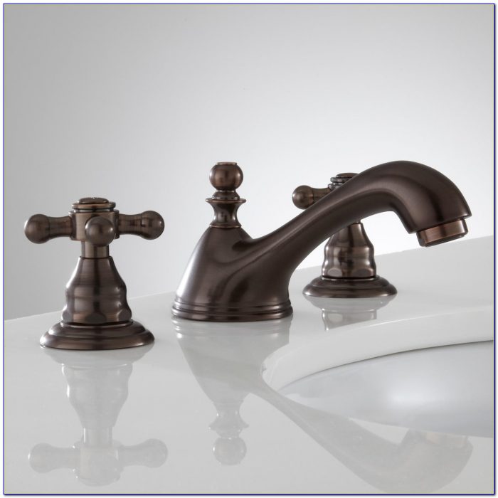 Widespread Bathroom Sink Faucet With Traditional Lever Handles Widespread Bathroom Sink Faucet With Traditional Lever Handles