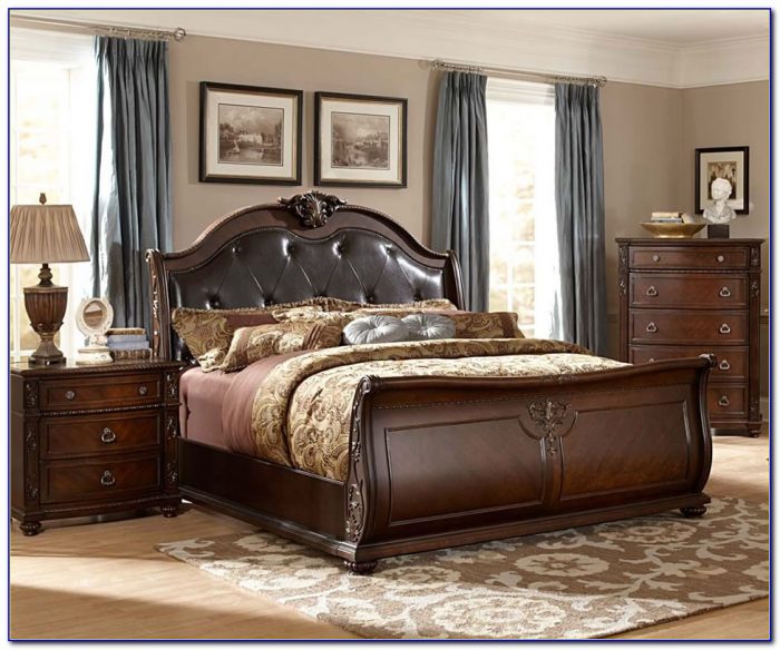 Wooden Bed Frame With Leather Headboard Wooden Bed Frame With Leather Headboard